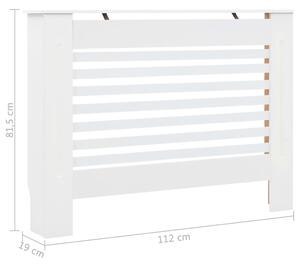 Kryty na radiátor - MDF - 2 ks - bílé | 112x19x81,5 cm