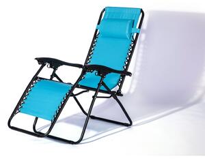 Relaxační křeslo Dallas modrá, 165 x 64 x 112 cm