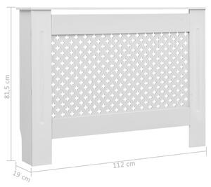 Kryt na radiátor - MDF - bílý | 112x19x81,5 cm