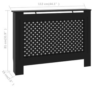 Kryt na radiátor - MDF - černý | 112x19x81 cm