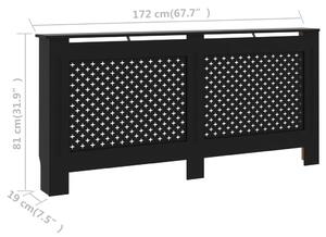 Kryt na radiátor - MDF - černý | 172x19x81 cm