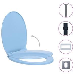 WC sedátko s pomalým sklápěním rychloupínací - oválné | modré
