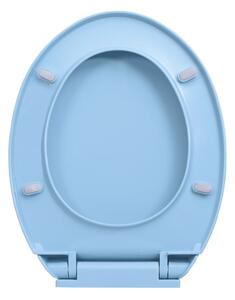 WC sedátko s pomalým sklápěním rychloupínací - oválné | modré