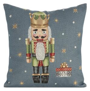 VÁNOČNÍ GOBELÍNOVÁ DEKORAČNÍ POVLAK NA POLŠTÁŘ NUTCRACKER 45X45 CM VZOROVANÁ