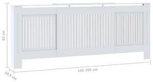 Kryt na radiátor - MDF - bílý | 205 cm
