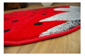 Dětský kusový koberec Jahoda červený kruh 100x100cm