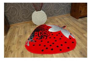 Dětský kusový koberec Jahoda červený kruh 100x100cm