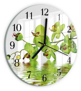 Skleněné nástěnné hodiny Orchidej zsoc-fi30-00170711