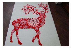 Kusový koberec Vánoční sob krémový 80x150cm