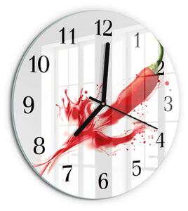 Skleněné nástěnné hodiny Chilli paprička zsoc-fi30-00175219