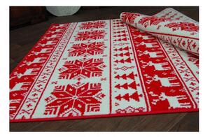 Kusový koberec Vánoční motivy červený 100X170 100x170cm