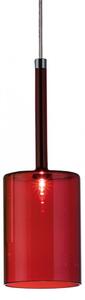 Axolight Spillray MI, závěsné svítidlo z červeného skla, LED 1,5W G4 prům. 10cm, zapuštěná montáž