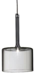 Axolight Spillray GI, závěsné svítidlo z šedého kouřového skla, LED 1,5W G4 prům. 14cm, zapuštěná montáž