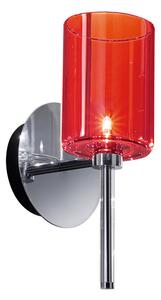 Axolight Spillray R, nástěnné svítidlo z červeného skla, LED 1,5W G4 výška 29,3cm