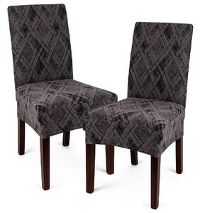 Multielastický potah na židli Comfort Plus šedá, 40 - 50 cm, sada 2 ks