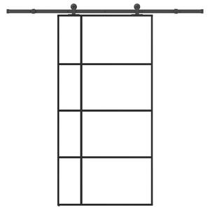 Posuvné dveře s kováním 102,5 x 205 cm ESG sklo a hliník 3332927