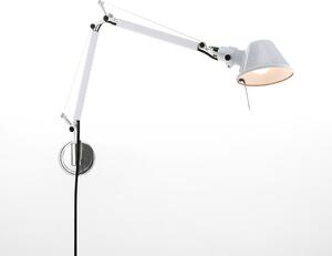 Artemide A010930+A025150 Tolomeo Micro Parete Halo, designové nástěnné svítidlo s vypínačem, 1x60W E14, bílá, max. 74cm