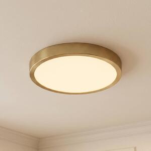 Lindby LED stropní svítidlo Sorela, Ø 24 cm, zlaté, stmívatelné, stmívatelný, Mosaz / zlato, Obývací pokoj / jídelna, kov, Moderní