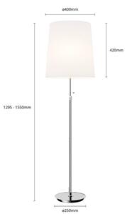 Lucande - Pordis Stojací Lampa H164 Chrome/White - Lampemesteren
