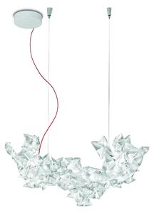 Slamp Hanami, závěsné květinové svítidlo, 5x5W LED G9 3000K stmívatelné, délka 53cm, červený kabel