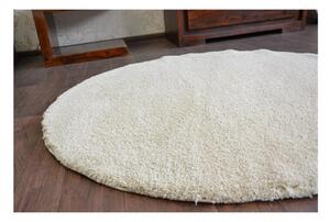 Luxusní kusový koberec Shaggy Azra krémový kruh 100cm