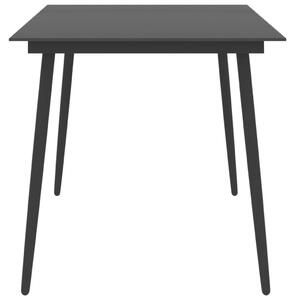 Zahradní jídelní stůl Jewett - 150x90x74 cm - ocel a sklo | černý
