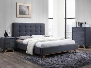 Šedá čalouněná postel MELISSA 160 x 200 cm