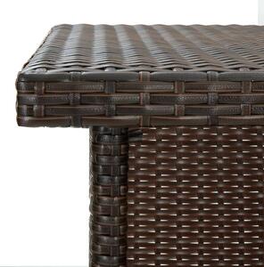 Rohový barový stolek Bron - 100x50x105 cm - polyratan | hnědý