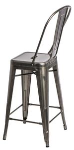 Barová židle PARIS back kovová inspirovaná TOLIX