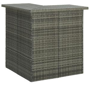 Rohový barový stolek šedý 100 x 50 x 105 cm polyratan