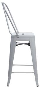 Barová židle PARIS back šedá inspirovaná TOLIX