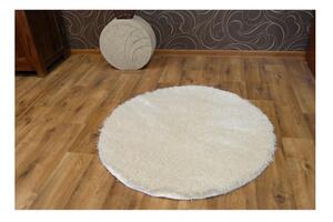 Kusový koberec Shaggy Narin krémově bílý kruh 80cm