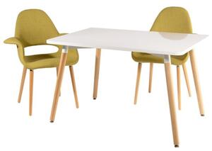 Stůl COPINE deska bílá 120x80 cm, 120 x 80 cm, bílá , dřevotříska