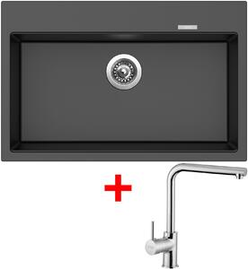 Set Sinks MAXIMO 780 Metalblack + baterie ENIGMA S Chrom