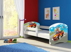 Dětská postel - Závodní auto 2 140x70 cm bílá