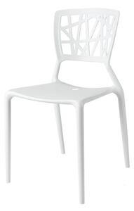 Židle BUSH bílá, Sedák bez čalounění, Nohy: polypropylén, plast, barva: bílá, bez područek plast