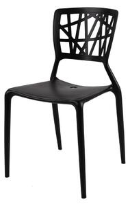 Židle BUSH černá, Sedák bez čalounění, Nohy: polypropylén, kov, barva: černá, bez područek plast