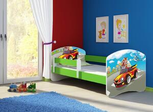 Dětská postel - Závodní auto 2 180x80 cm zelená