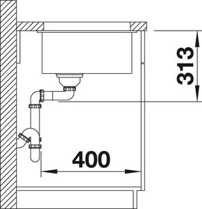 Granitový dřez Blanco SUBLINE 320-U IF tartufo bez táhla
