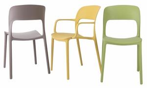 Židle FLEXI bílá, Sedák bez čalounění, Nohy: polypropylén, kov, barva: bílá, bez područek plast
