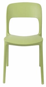 Židle FLEXI zelená, Sedák bez čalounění, Nohy: polypropylén, plast, barva: zelená, bez područek plast