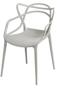 Židle LEXI mild grey insp. master chair, Sedák bez čalounění, Nohy: polypropylén, , barva: šedá, s područkami plast
