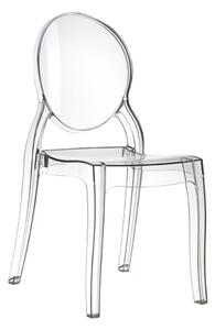 Židle MIA transparent, Sedák bez čalounění, Nohy: polykarbonát, plast, barva: transparentní, bez područek plast