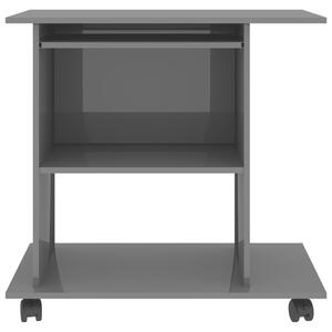 Počítačový stůl Baird - dřevotříska - 80x50x75 cm | šedý s vysokým leskem