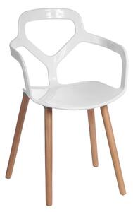 Židle NOX WOOD bílá, Sedák bez čalounění, Nohy: dřevo, dřevo, barva: bílá, s područkami buk