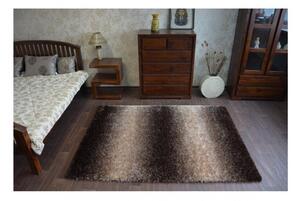 Luxusní kusový koberec Shaggy Ben hnědý 80x150cm