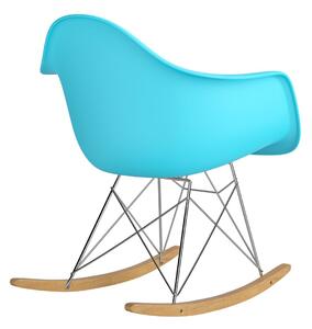 Židle P018 RR PP oceán modrá inspirována rar skluznice, Sedák bez čalounění, Nohy: dřevo, , barva: modrá, s područkami chrom