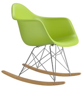 Židle P018 RR PP zelená inspirována rar, Sedák bez čalounění, Nohy: dřevo, kov, barva: zelená, s područkami chrom