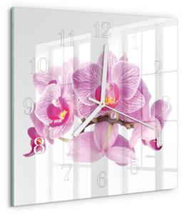 Skleněné hodiny Orchideje zskb-30x30-00080925