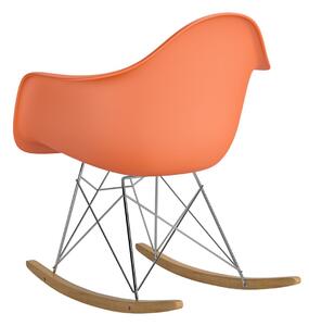 Židle P018 RR PP oranžová inspirovaná rar, Sedák bez čalounění, Nohy: dřevo, kov, barva: oranžová, s područkami chrom